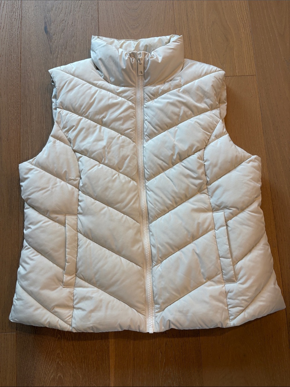Cole Haan Ivory Quilted Puffer Vest